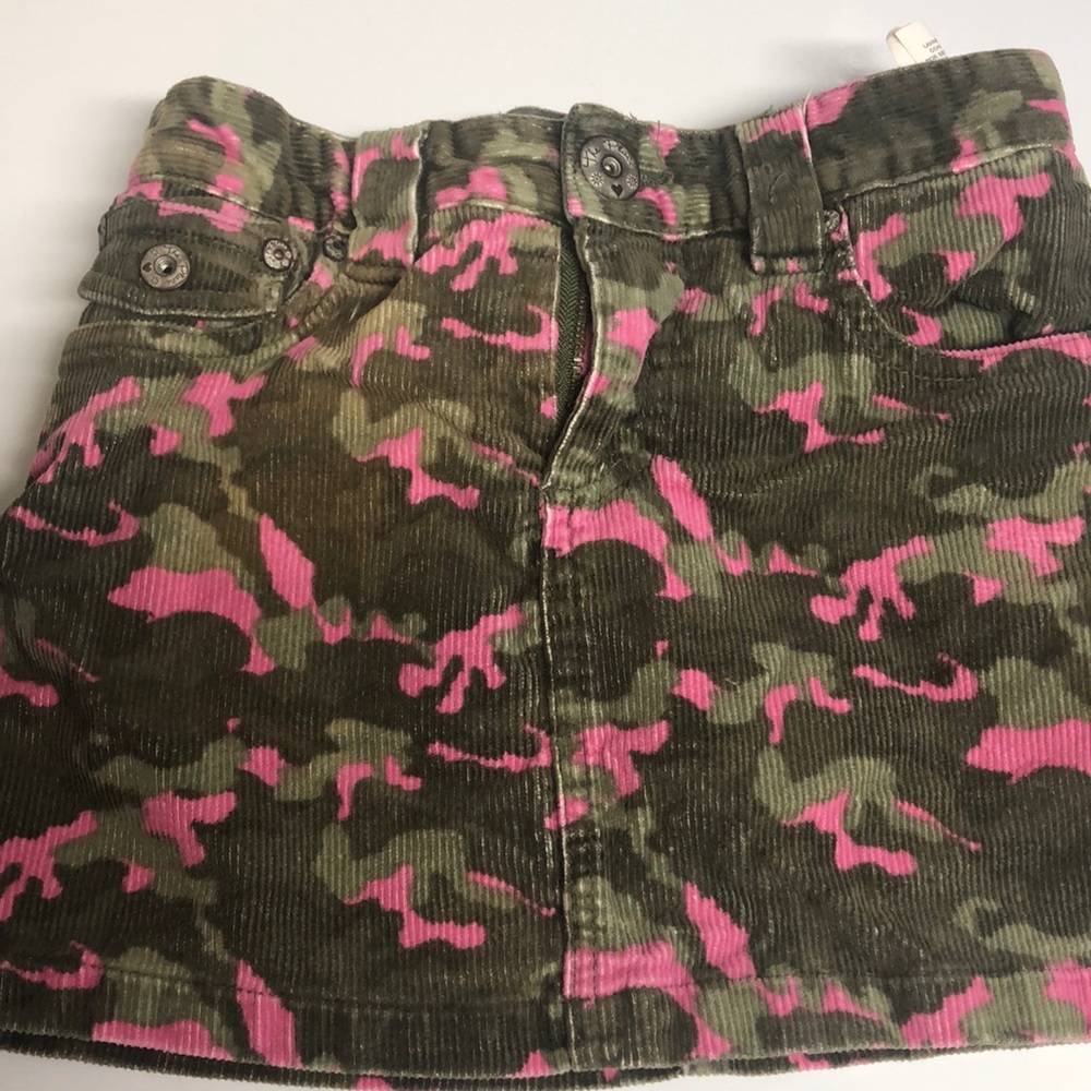 Corduroy pink and green skirt